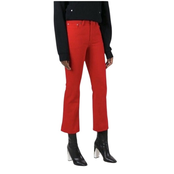 Golden Goose Deluxe Red Cropped Flare Denim - Picture 1 of 8